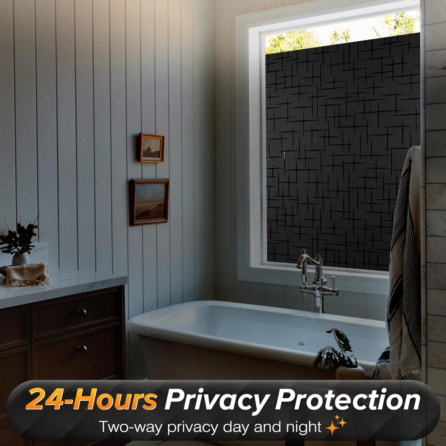 3D Cross Privacy Blackout Window Film