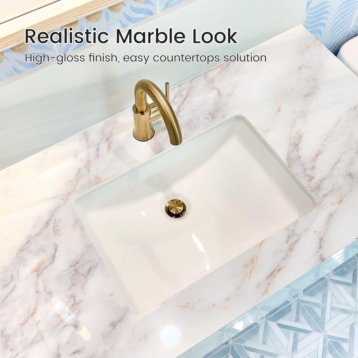 Glossy Marble Waterpoof Contact Paper