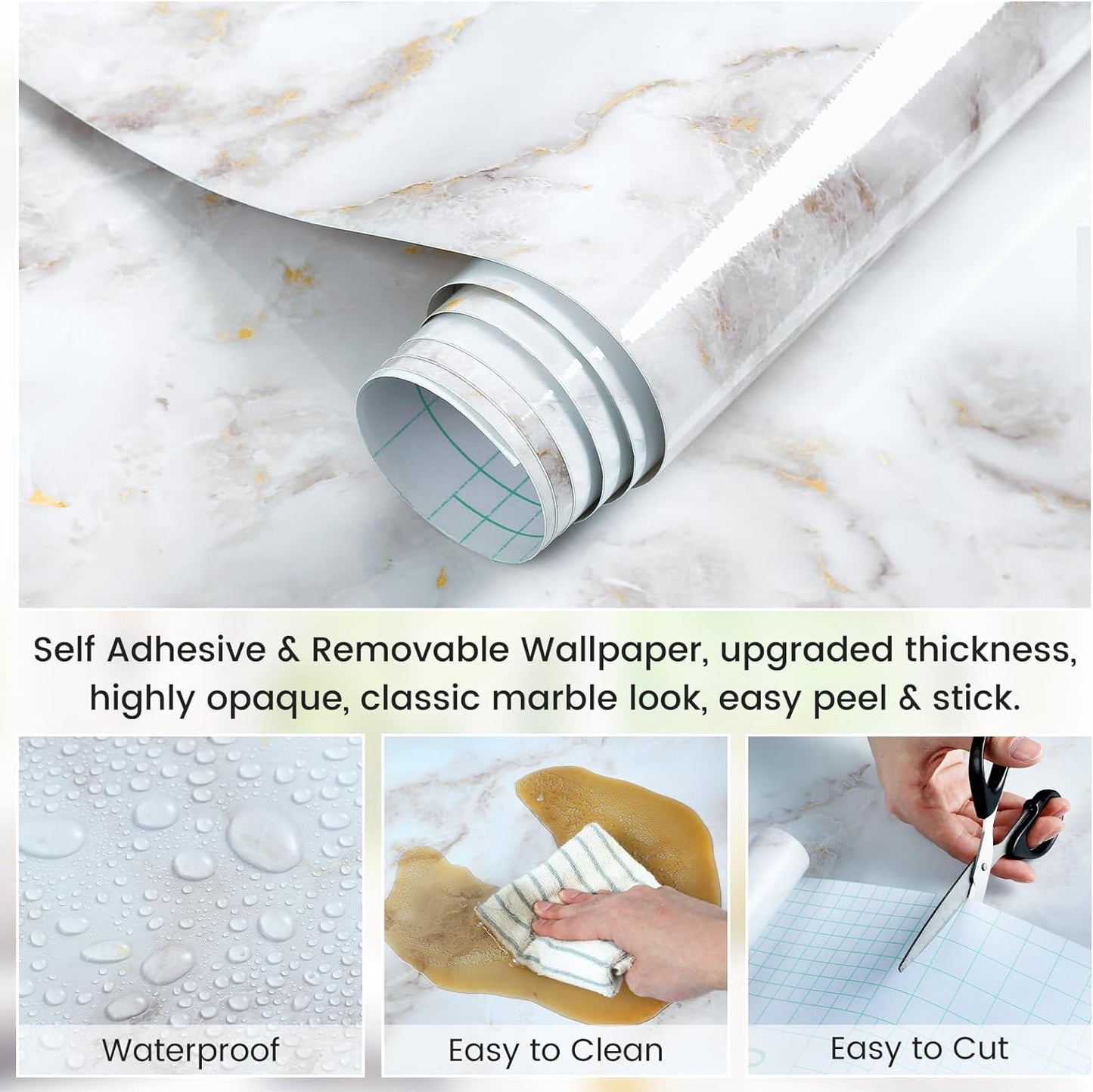 Glossy Marble Waterpoof Contact Paper