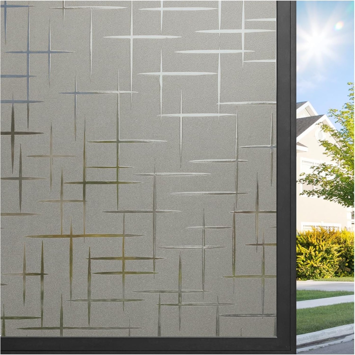 3D Cross Privacy Blackout Window Film