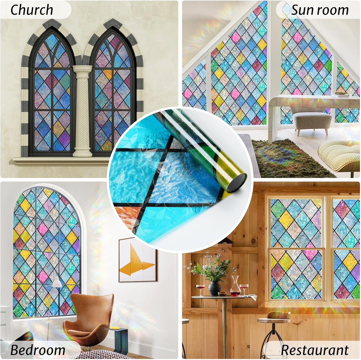 3D Rainbow Glass Window Film