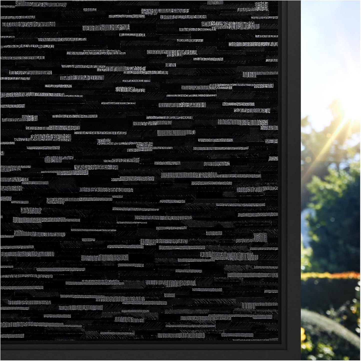 rabbitgoo Window Privacy Film Frosted Glass Window Film, Decorative UV Blocking Window Cling, Static Cling Sun Blocking Window Covering, Removable Window Sticker for Home, Rain Silk