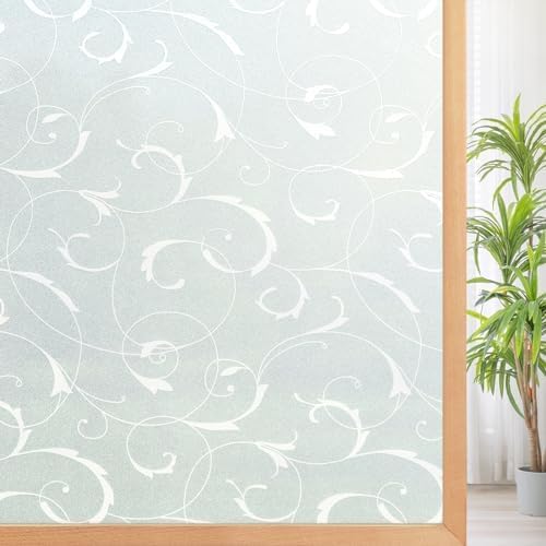 3D Plant Pattern Frosted Glass Window Film