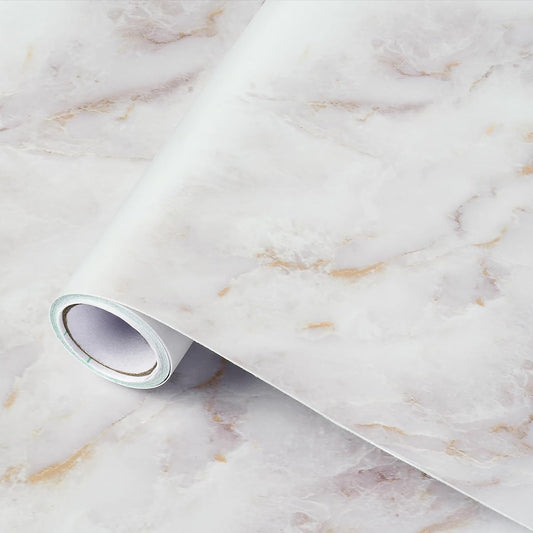 Gold-White Matte Granite Contact Paper