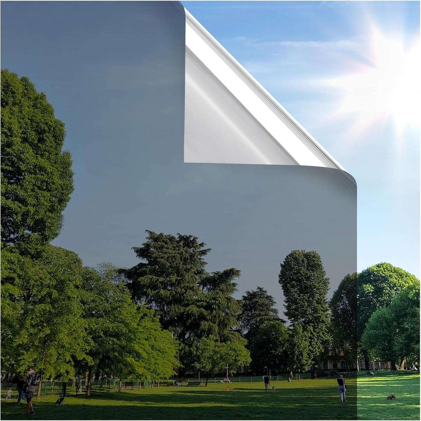 rabbitgoo Privacy Window Film, Static Cling Window Privacy Film for Glass Windows, Removable Grey Frosted Sun Light Blocking Window Coverings House Tint for Home Bathroom Garage, Taupe