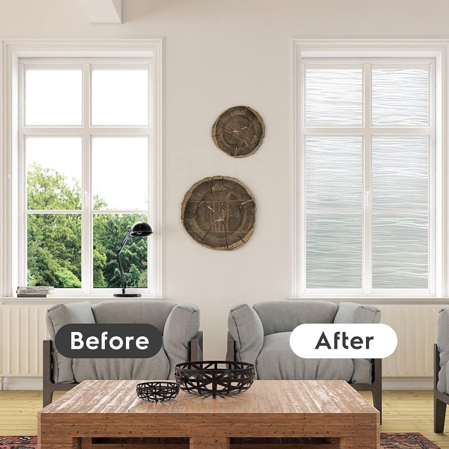 rabbitgoo Removable Vinyl Door Window Coverings UV Blocking Self Static Cling