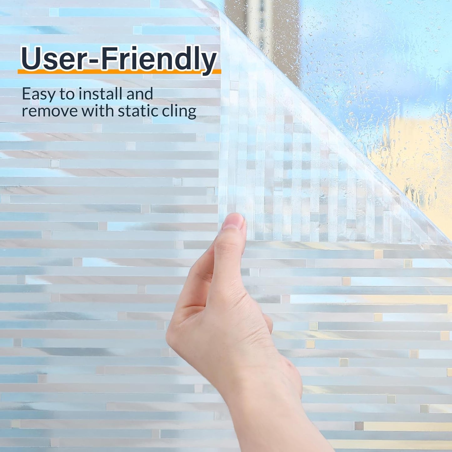 Striped Rainbow Frosted Window Film