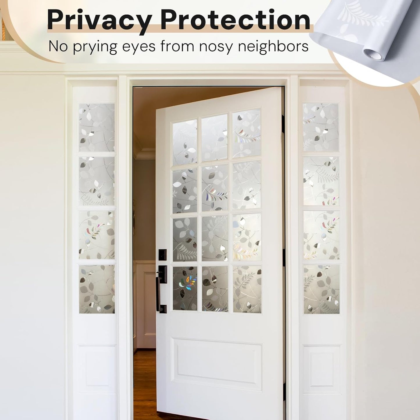 3D Plant Pattern Frosted Glass Window Film