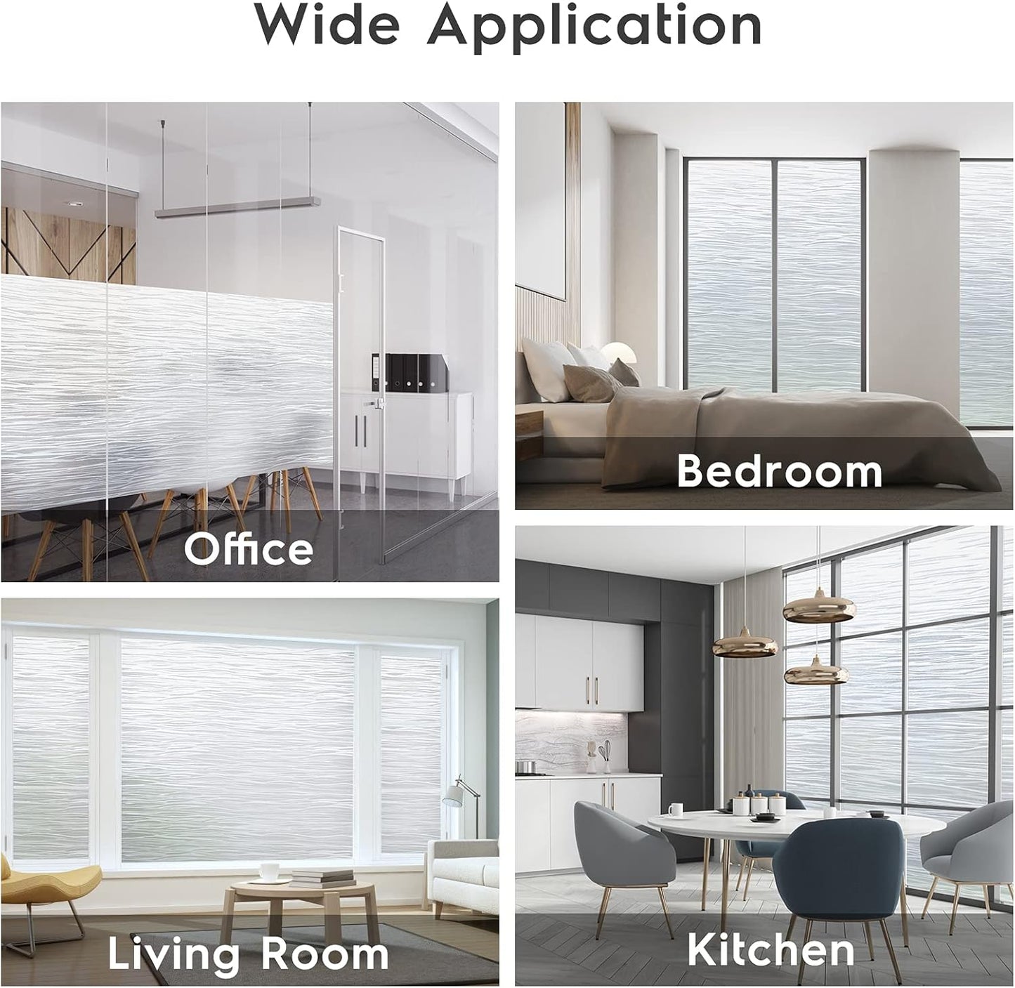 rabbitgoo Removable Vinyl Door Window Coverings UV Blocking Self Static Cling