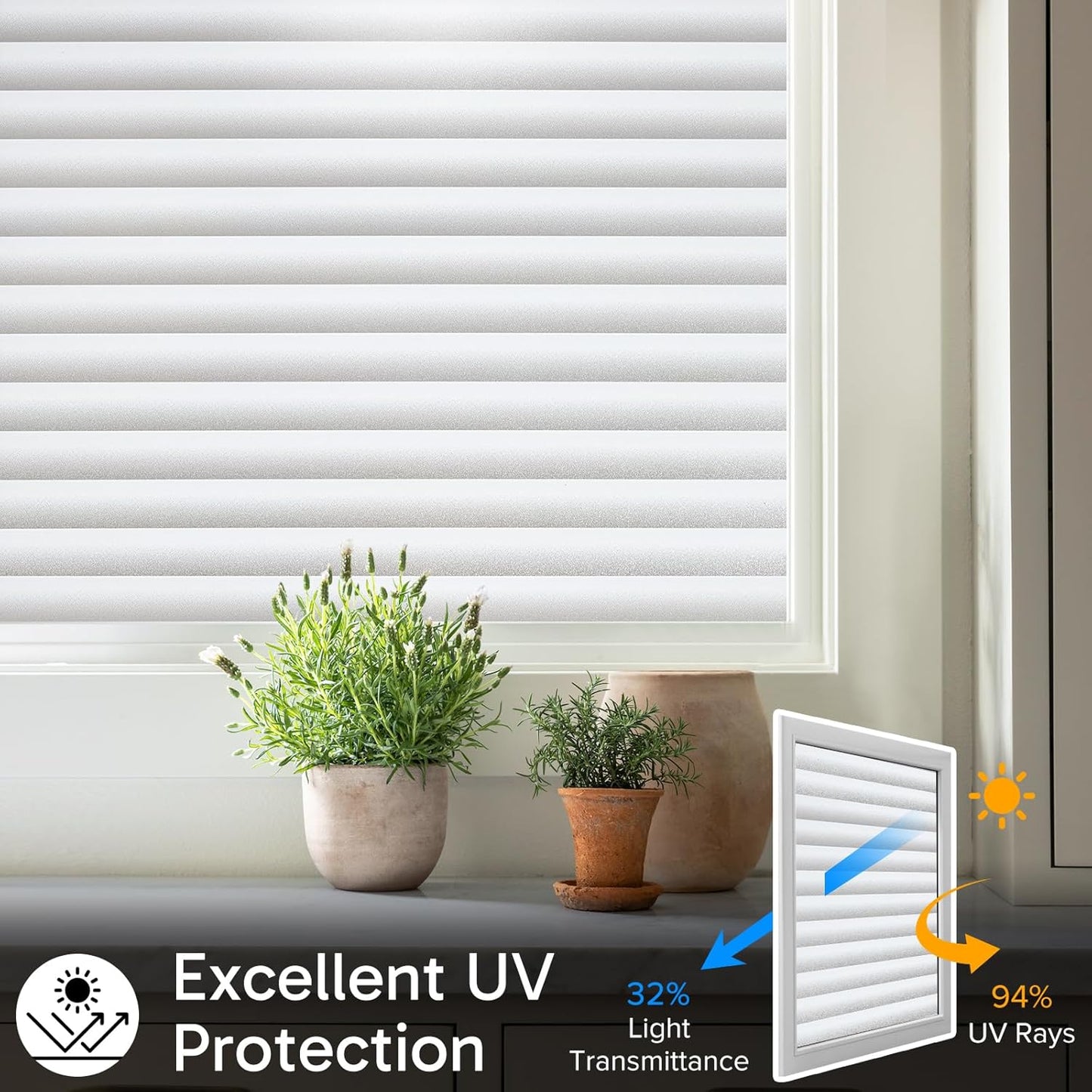 Blinds Lines Pattern Frosted Window Film