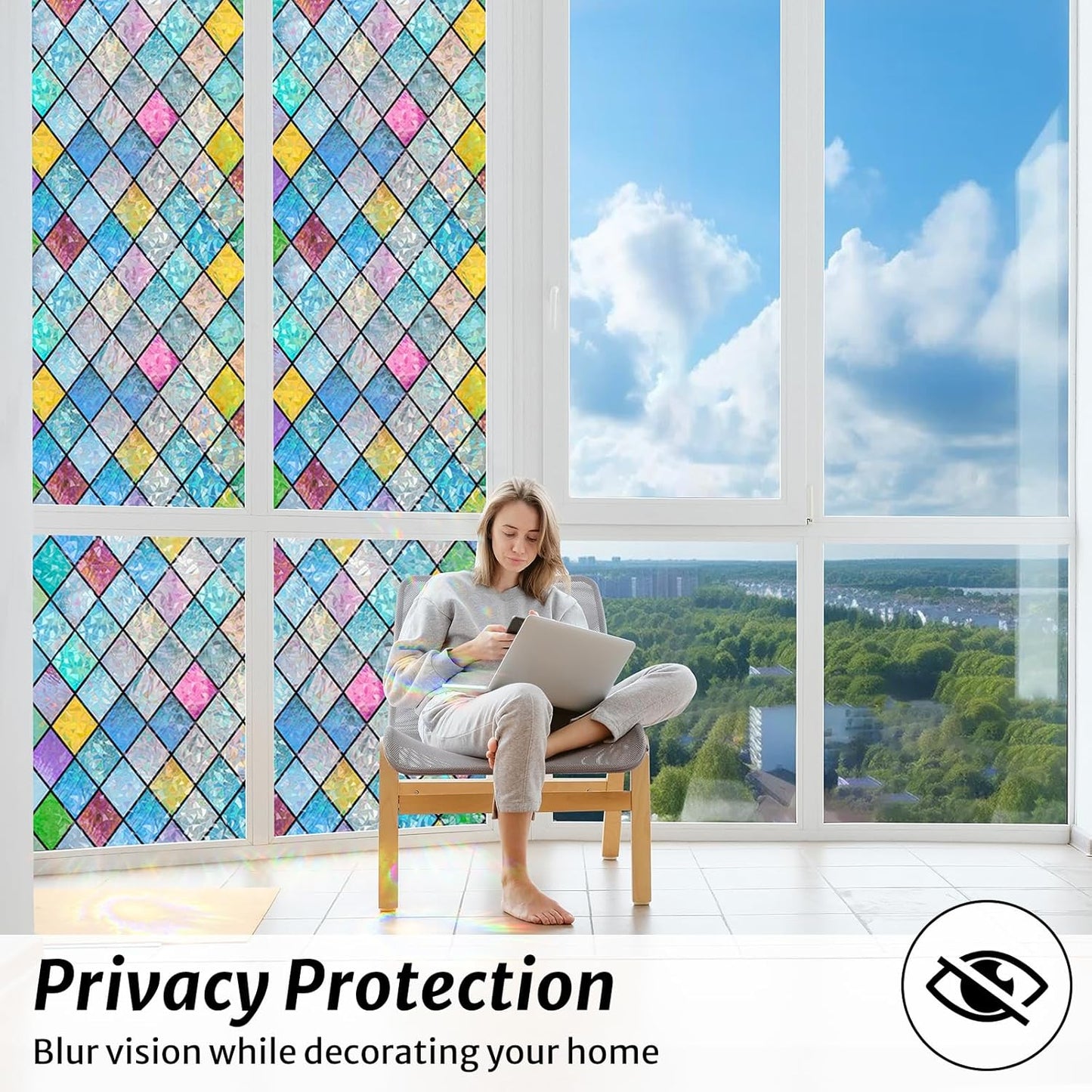 3D Rainbow Glass Window Film