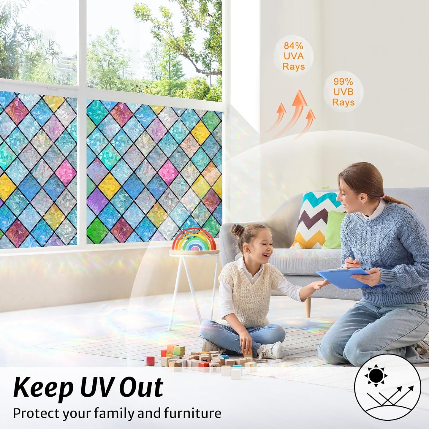 3D Rainbow Glass Window Film