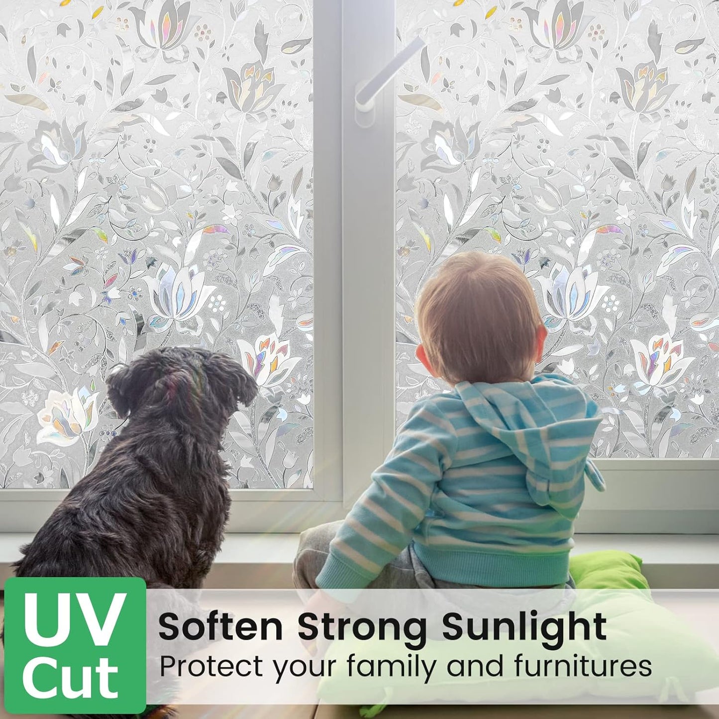 Rainbow Tulip Privacy Window Film