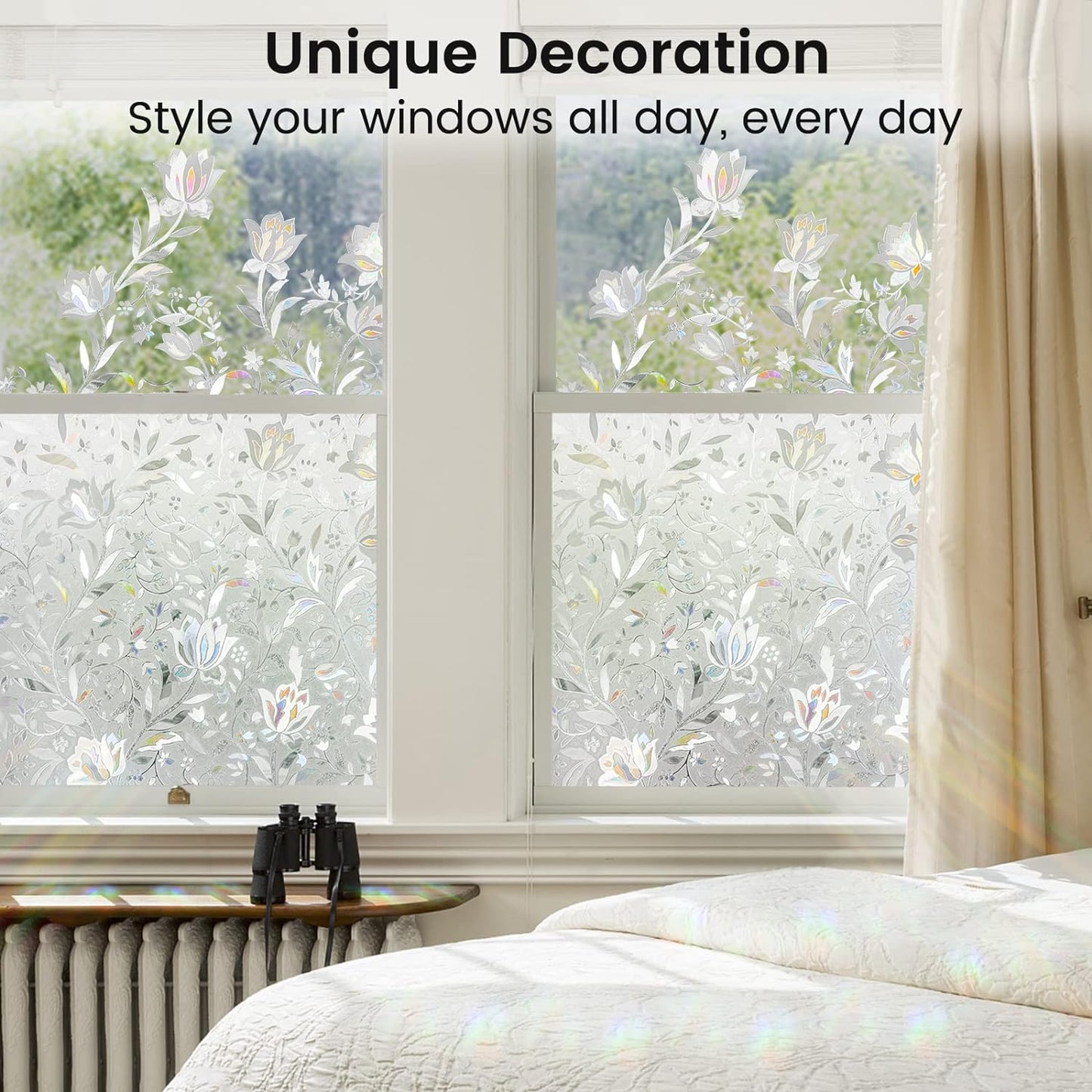 Rainbow Tulip Privacy Window Film