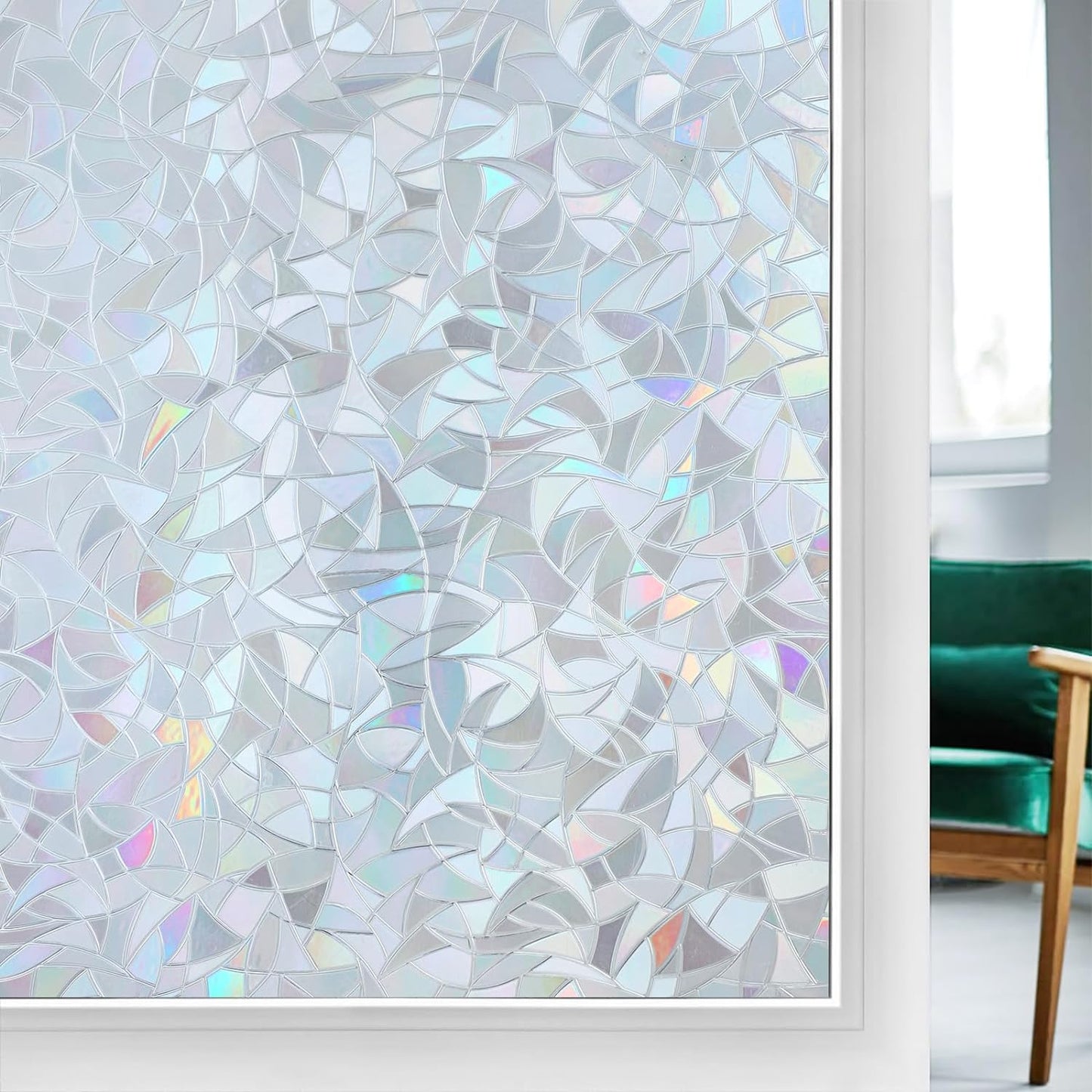 3D Abstract Stained Glass Window Privacy Film