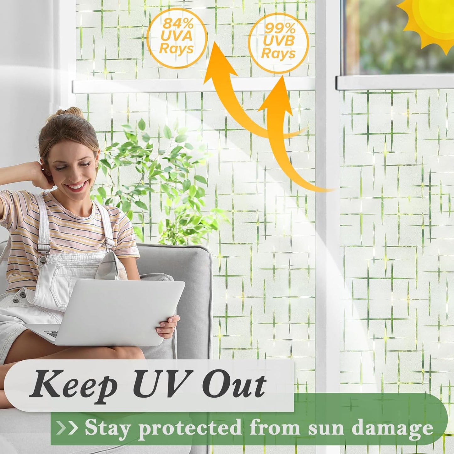 Cross Pattern UV Blocking Window Film