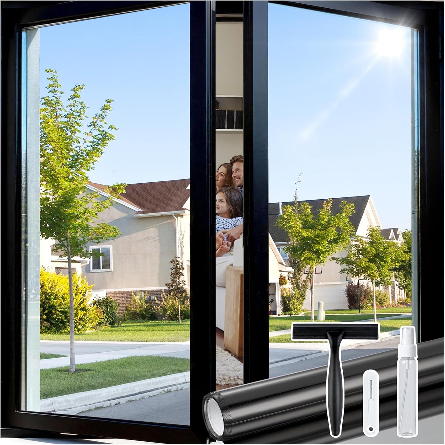 rabbitgoo One Way Privacy Film, Black Silver