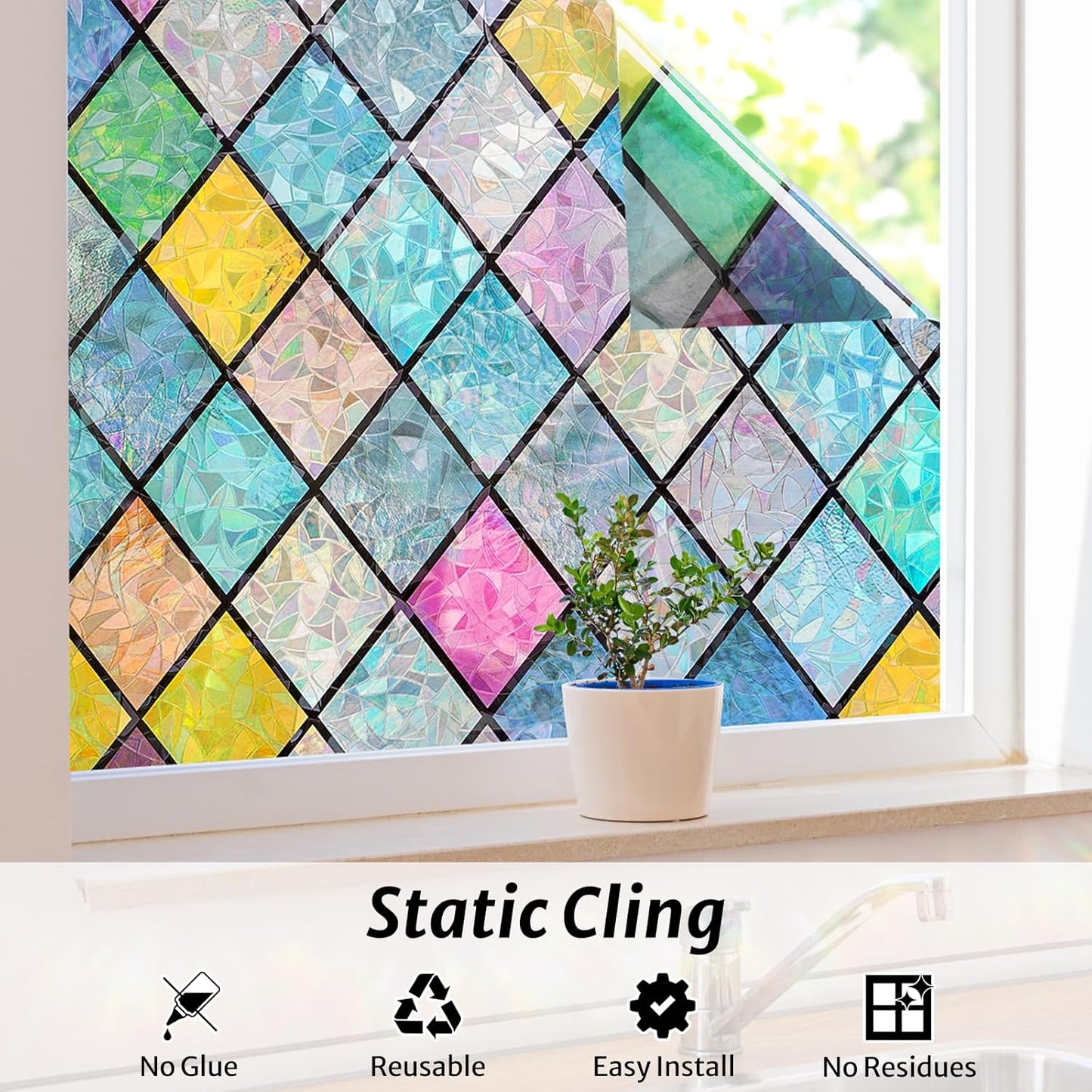3D Rainbow Glass Window Film