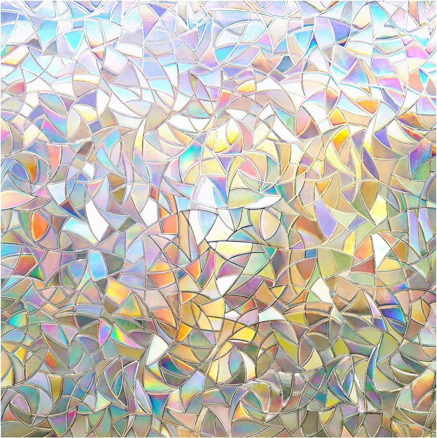 3D Abstract Stained Glass Window Privacy Film